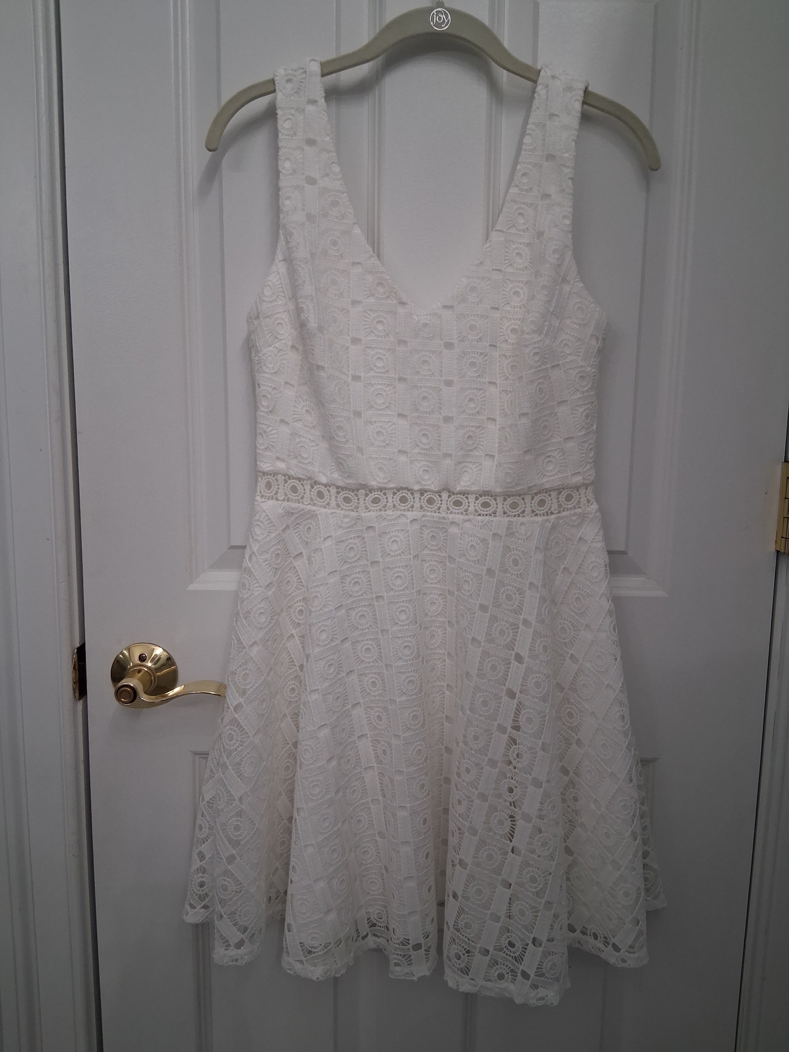 City Studio White Lace Fit-And-Flare Mini Dress